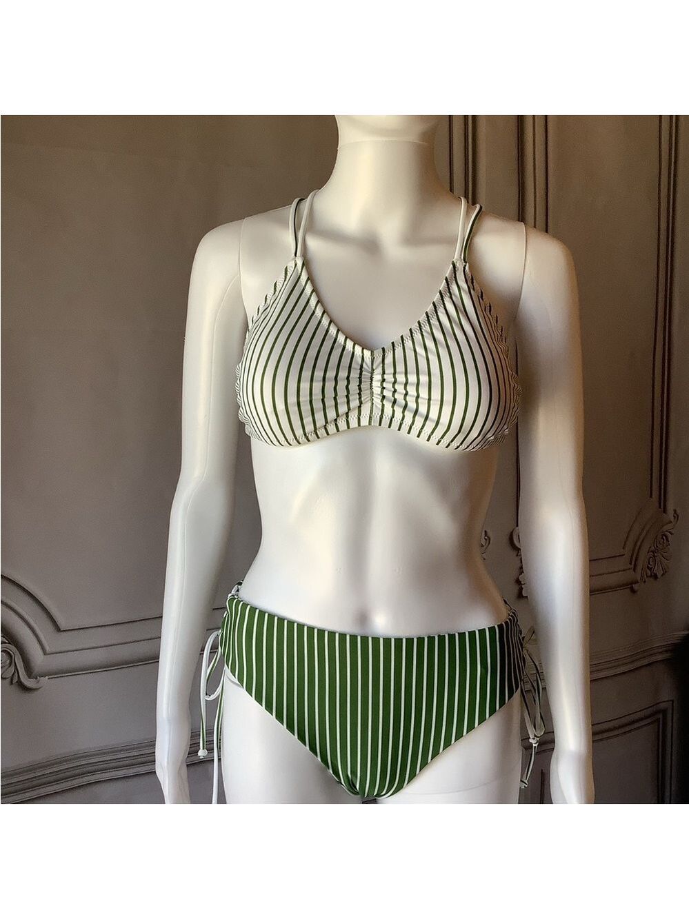 **CUPSHE** 2 Piece Bikini Back Braided Straps with Reversible Bottom Large NWT